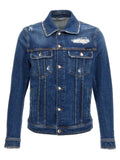 Veste en jean en coton bleu de Dolce & Gabbana, style décontracté avec boutons et poches avant, vue de face.