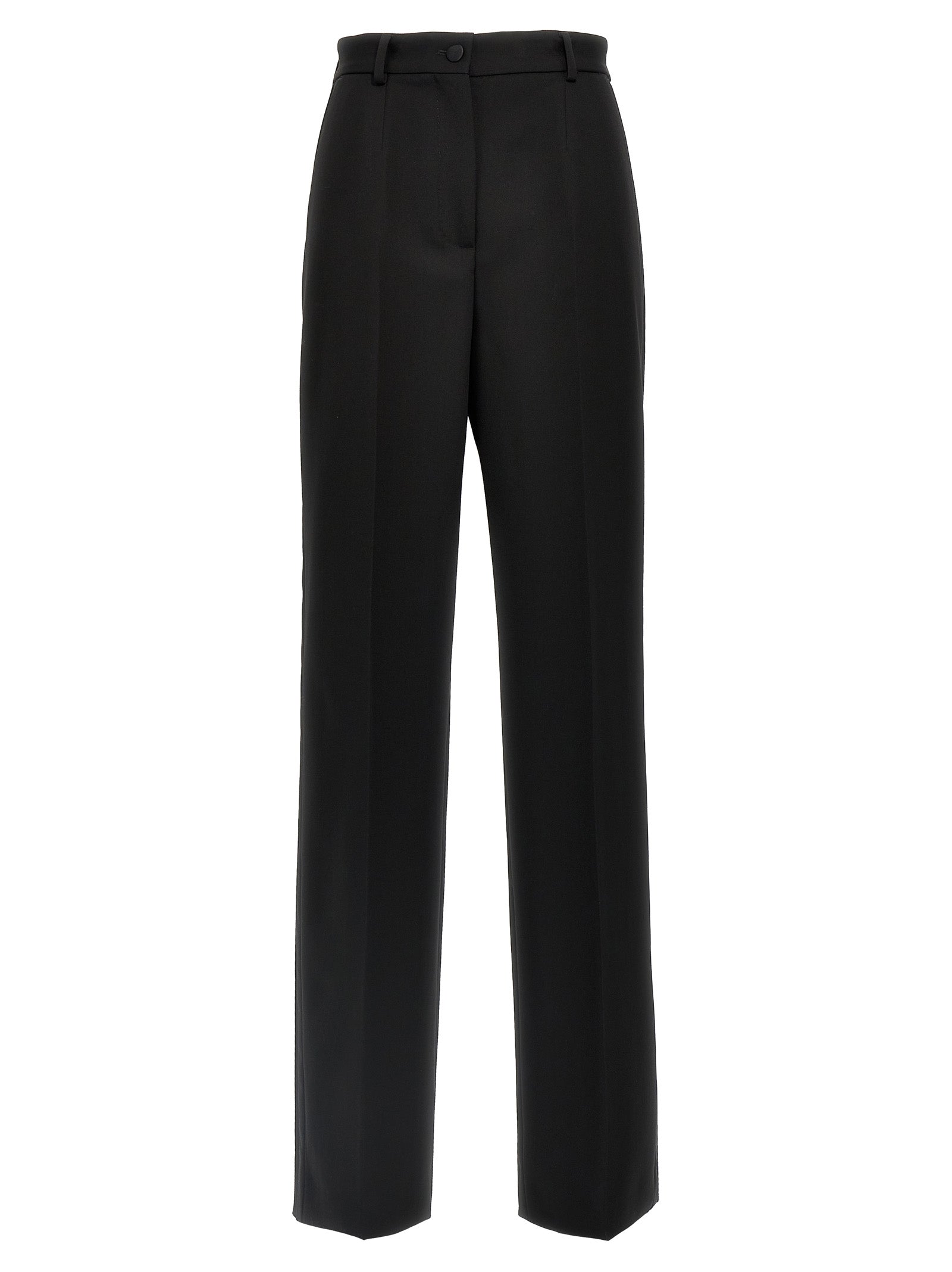 Costume de smoking noir en laine vierge de Dolce & Gabbana, détails élégants et coupe sophistiquée.