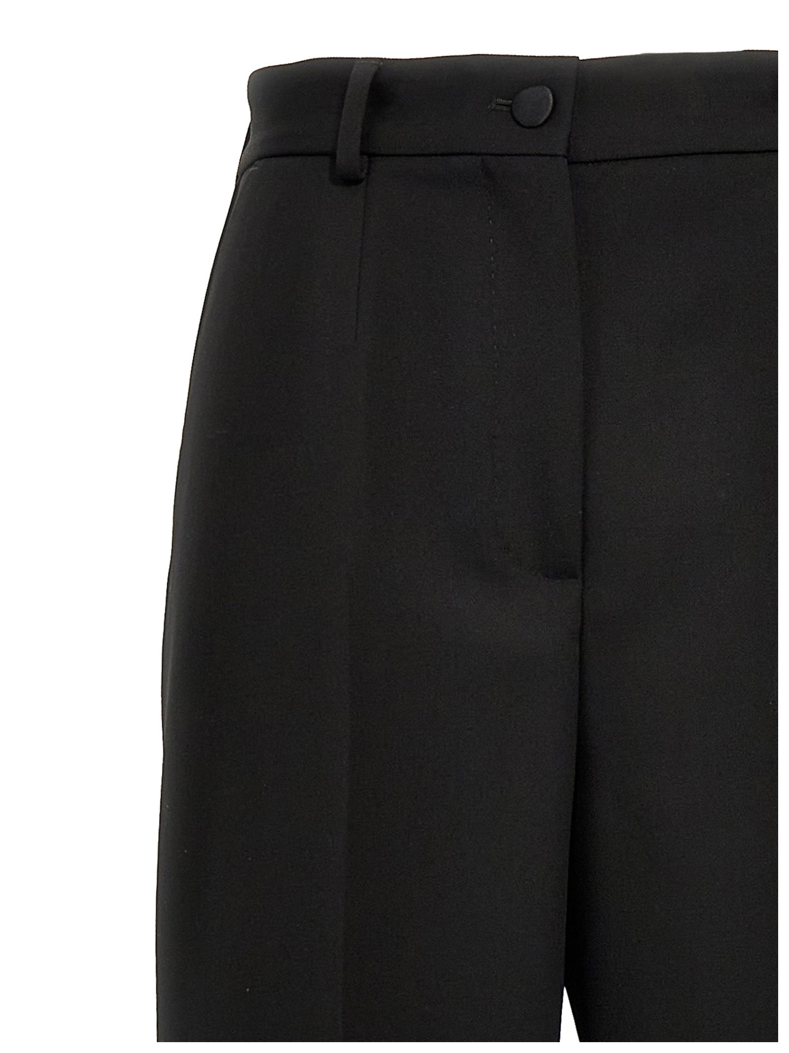 Costume smoking noir en laine vierge Dolce & Gabbana, veste élégante avec détails sophistiqués, pour homme.