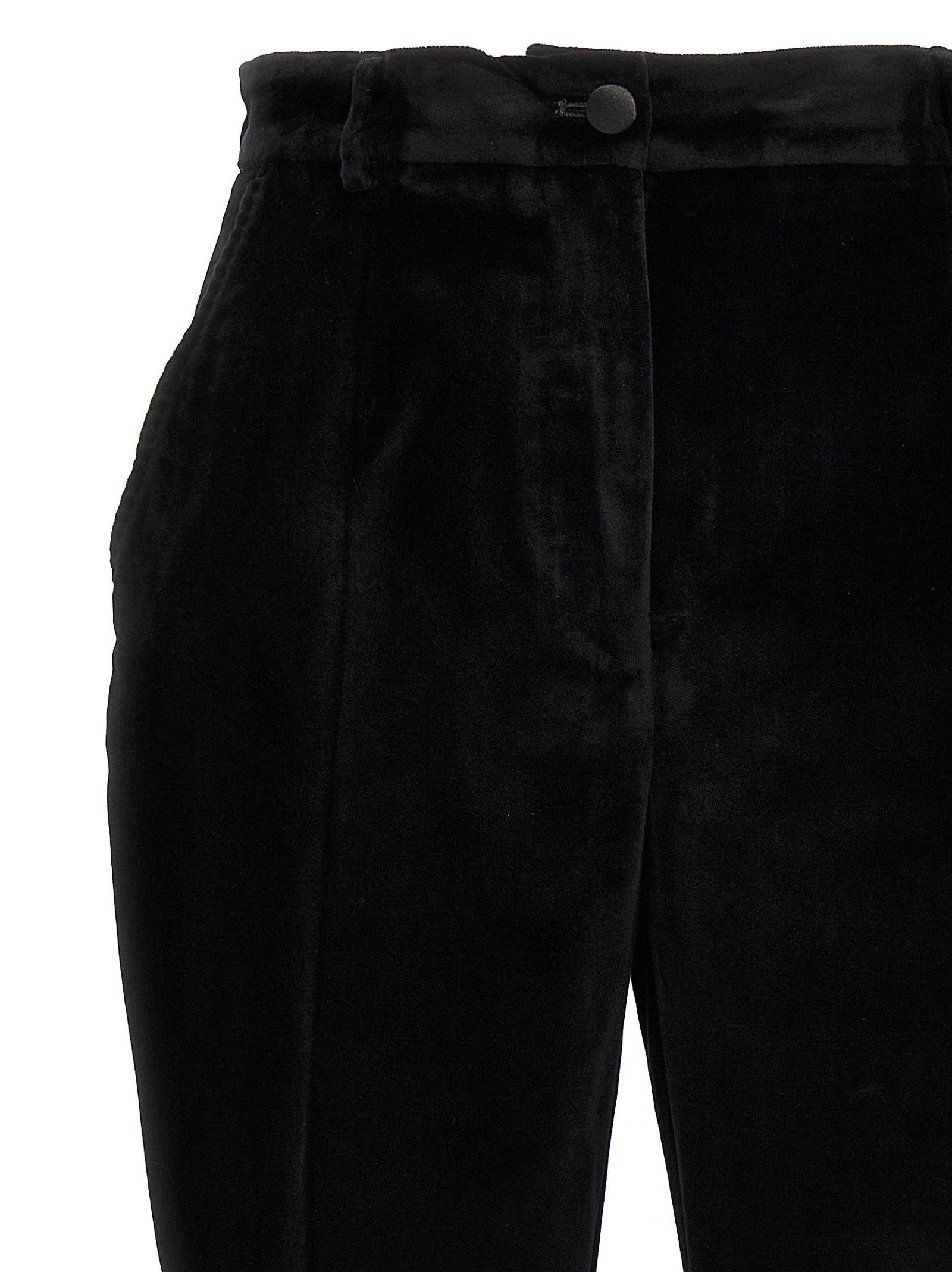 Pantalon noir en coton de Dolce & Gabbana, pantalon élégant pour homme, coupe classique et style sophistiqué.