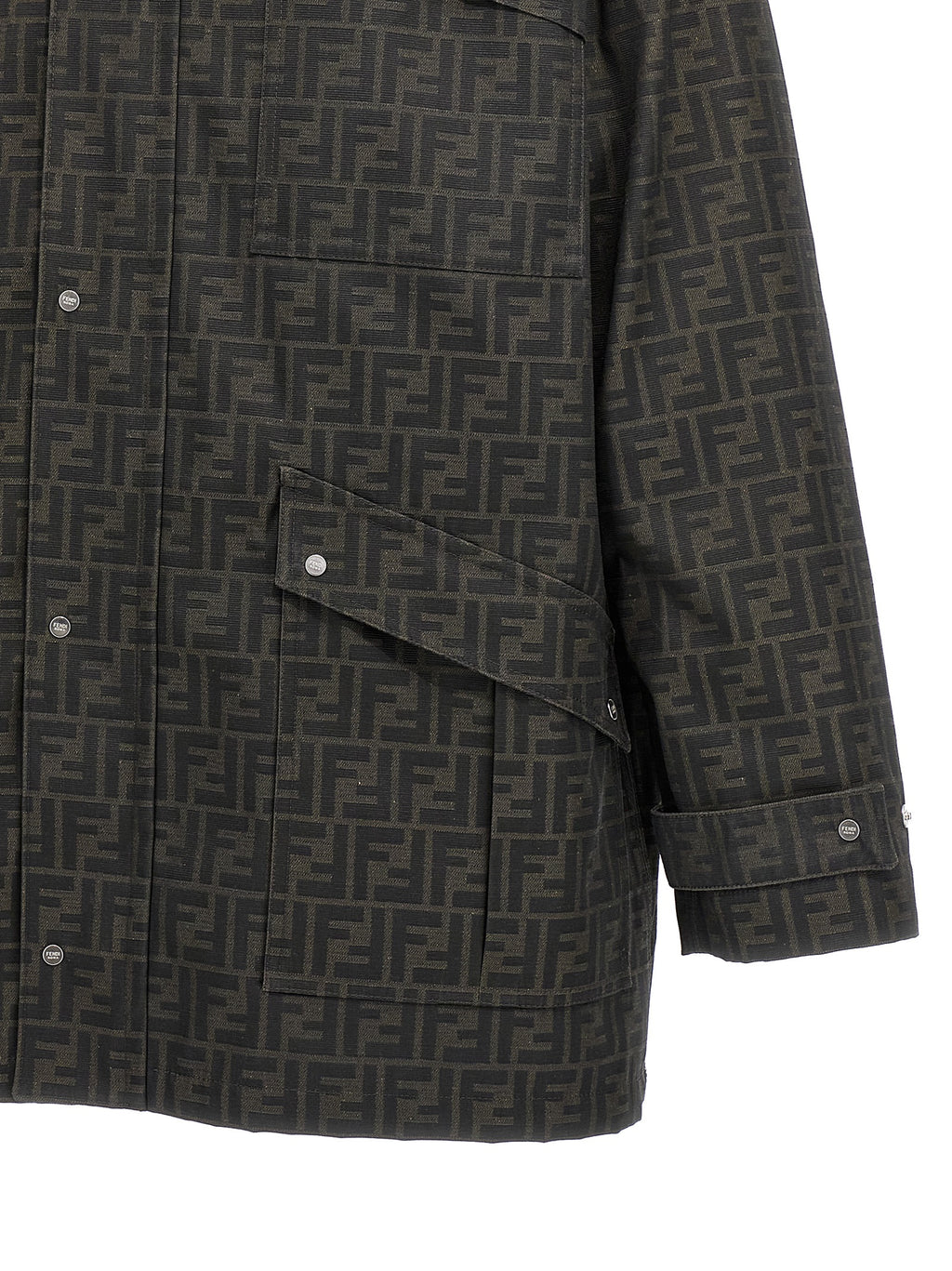 Veste longue en polyester marron de Fendi, veste d'extérieur élégante avec coupe moderne et détails sophistiqués.