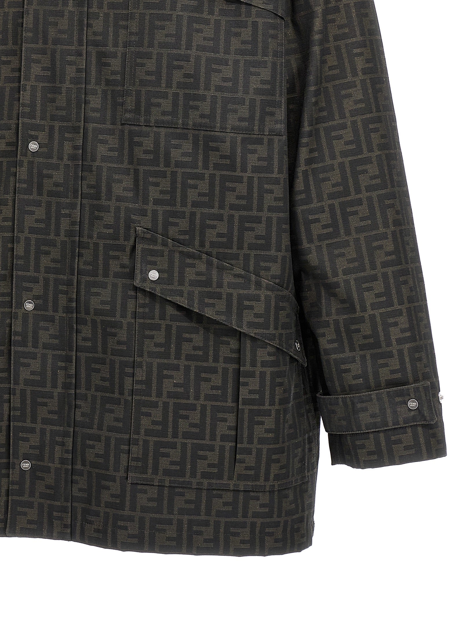 Veste longue en polyester marron de Fendi, veste d'extérieur élégante avec coupe moderne et détails sophistiqués.