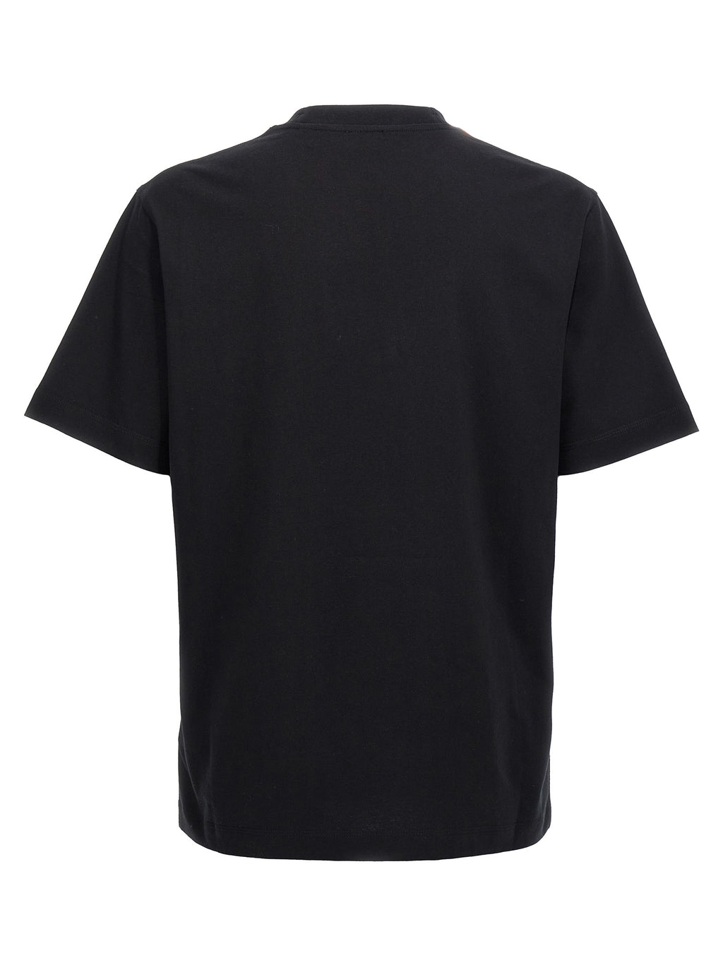 T-shirt en coton bicolore Burberry, coupe classique, avec logo emblématique visible, porté par un mannequin.