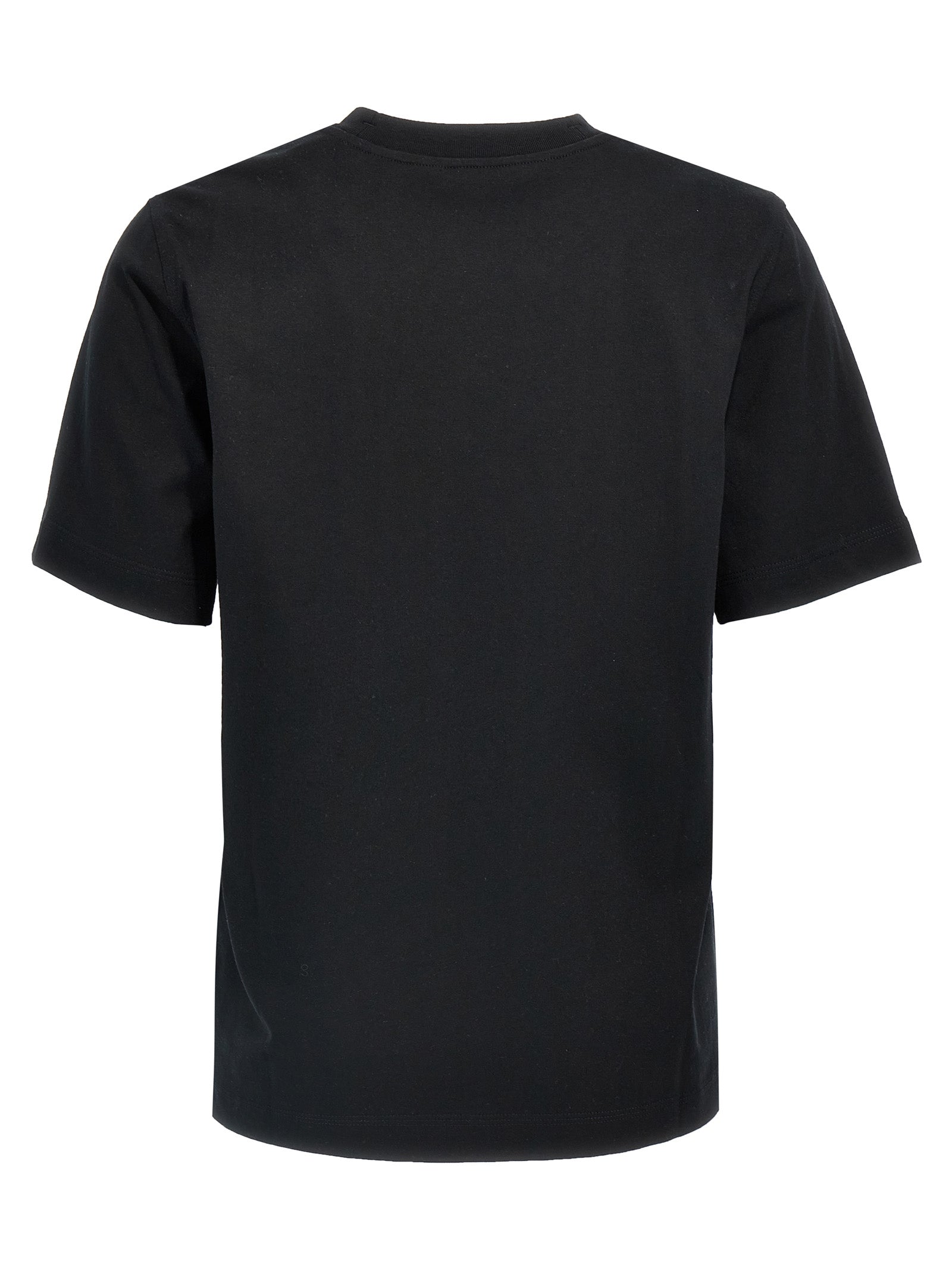 T-shirt en coton noir de Burberry, coupe classique, portant le logo emblématique de la marque sur la poitrine.