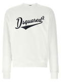 Sweatshirt blanche en coton de la marque Dsquared², vue de face avec logo discret au centre.