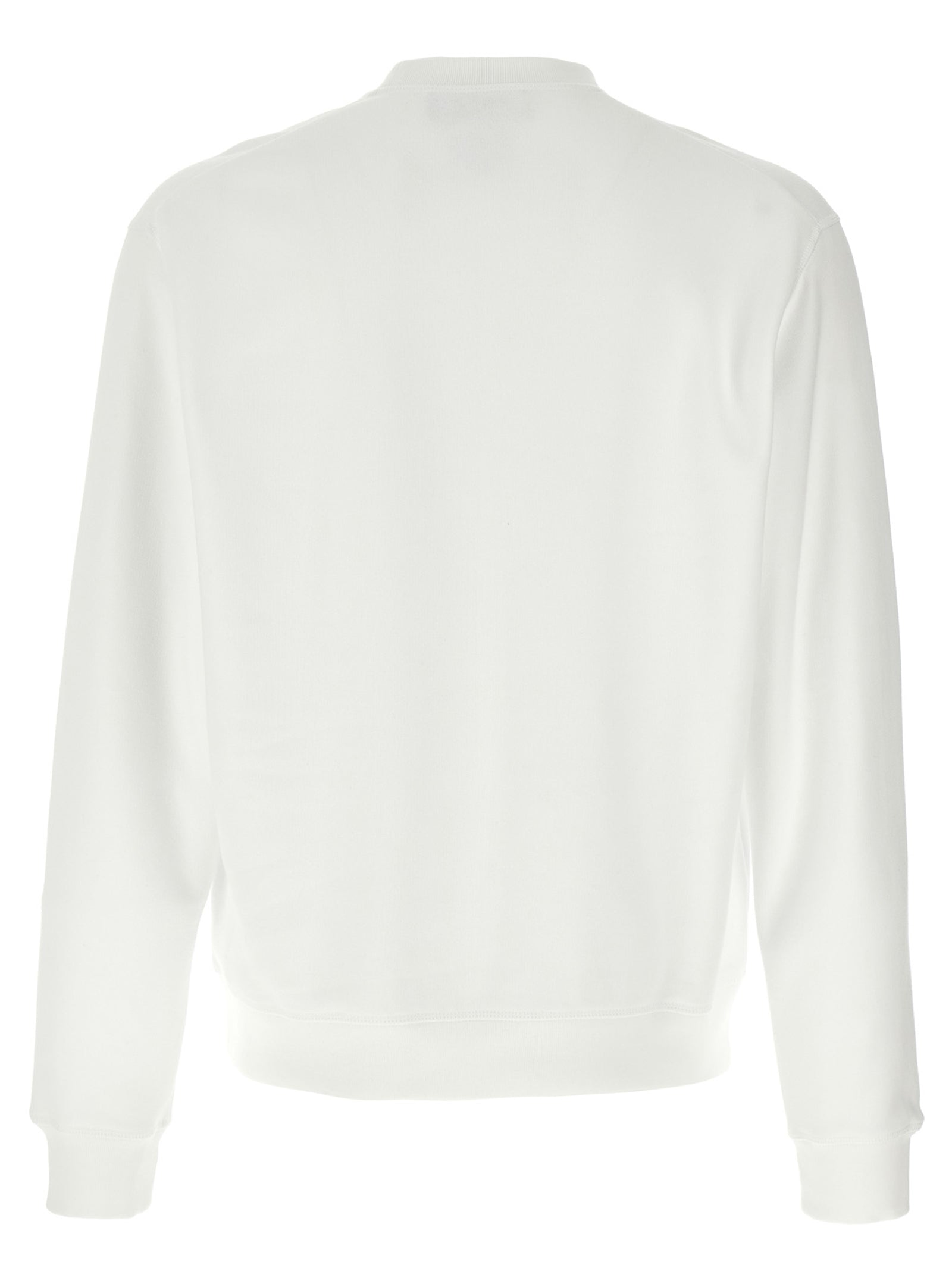 Sweat-shirt blanc en coton de Dsquared², vue de face avec logo discret, tissu doux et confortable, idéal pour un look décontracté.