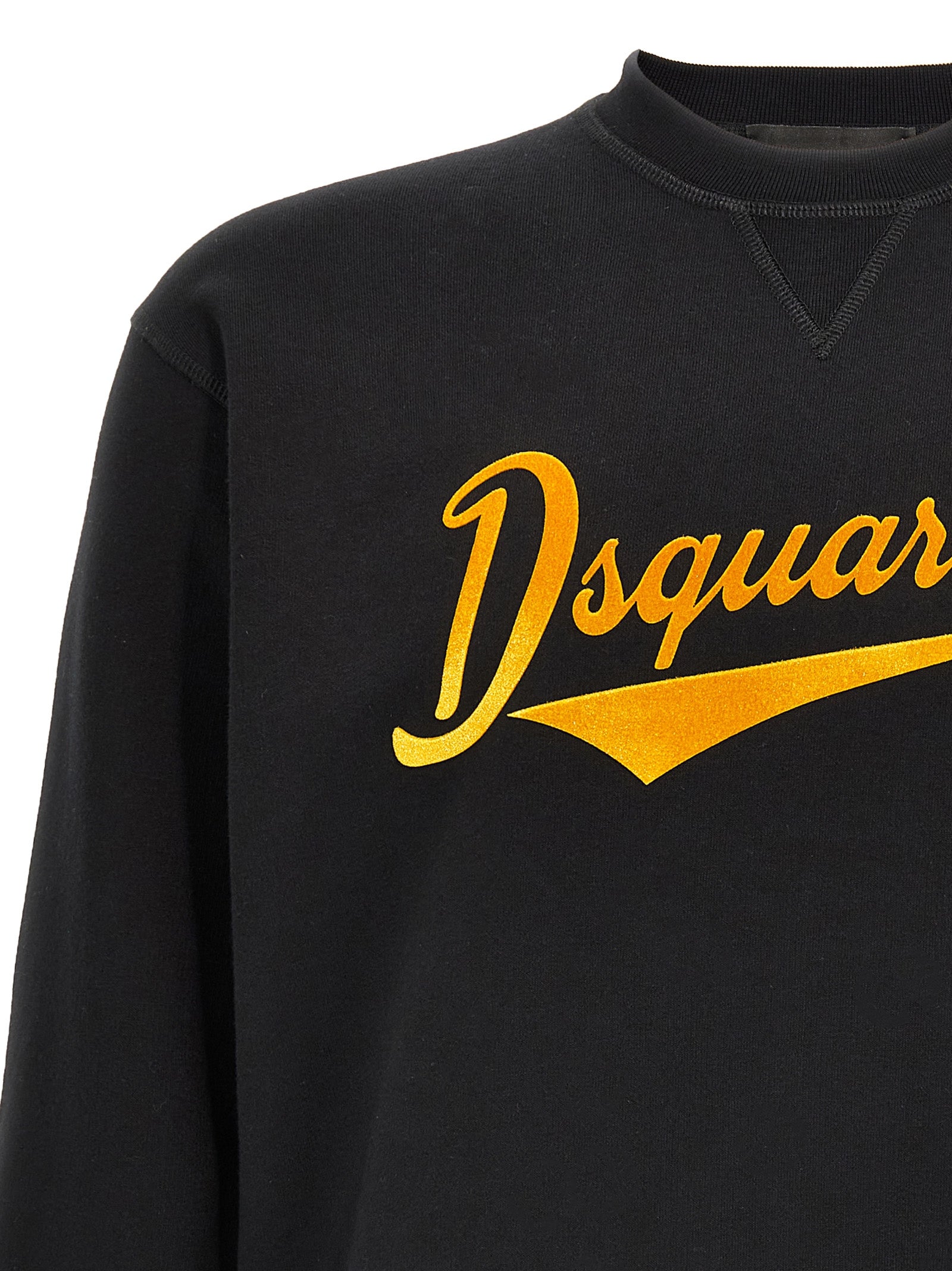 Sweat-shirt en coton noir de Dsquared², coupe décontractée avec logo discret sur la poitrine, idéal pour un look casual.