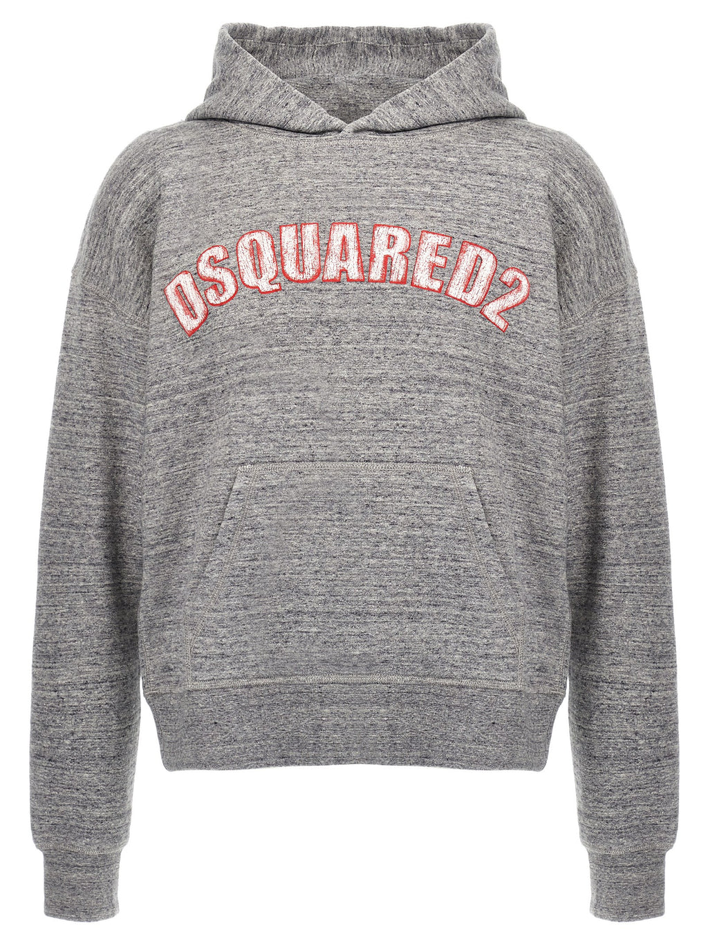 Sweat-shirt gris en coton de la marque Dsquared², coupe décontractée, avec logo discret sur la poitrine.