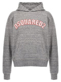 Sweat-shirt gris en coton de la marque Dsquared², coupe décontractée, avec logo discret sur la poitrine.