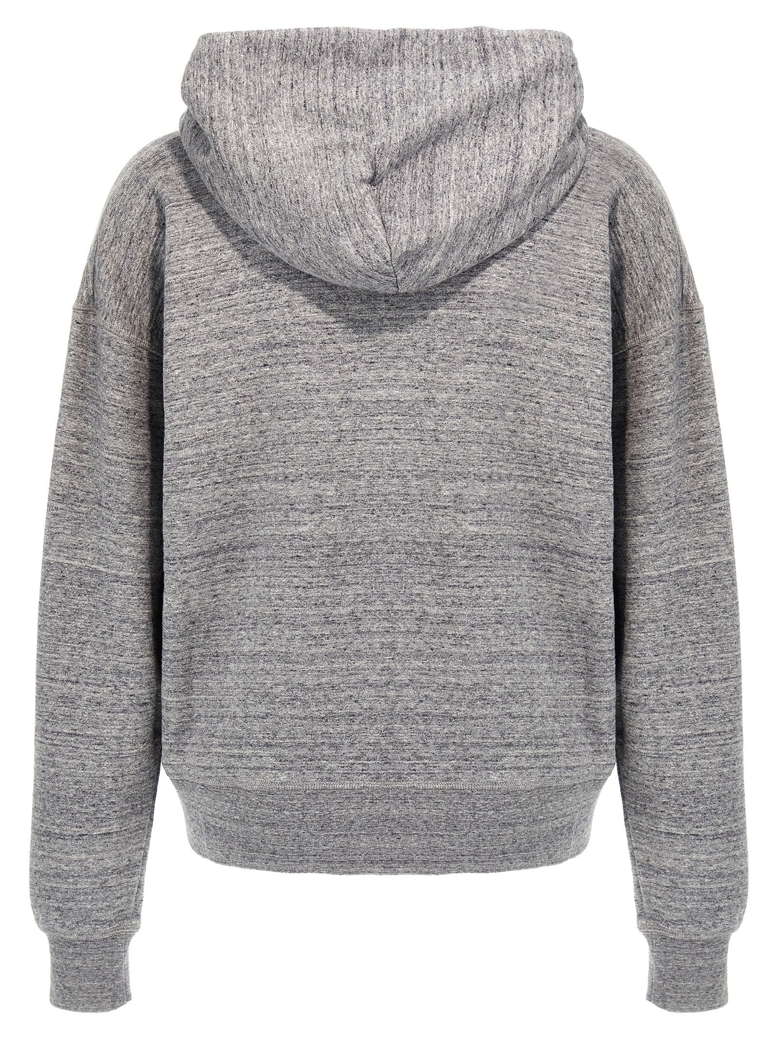 Sweat-shirt gris en coton de la marque Dsquared², coupe décontractée et tissu doux visible sur l'image.