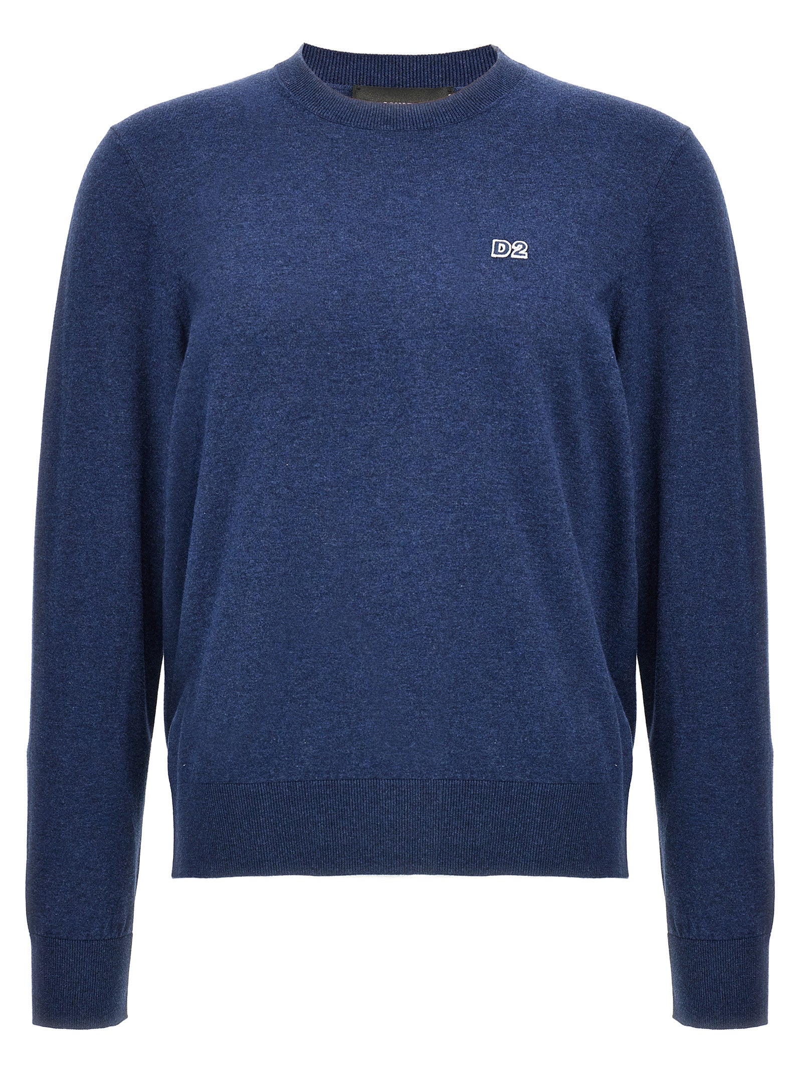 Cardigan en coton bleu Dsquared² avec boutons et col rond, porté sur un mannequin.