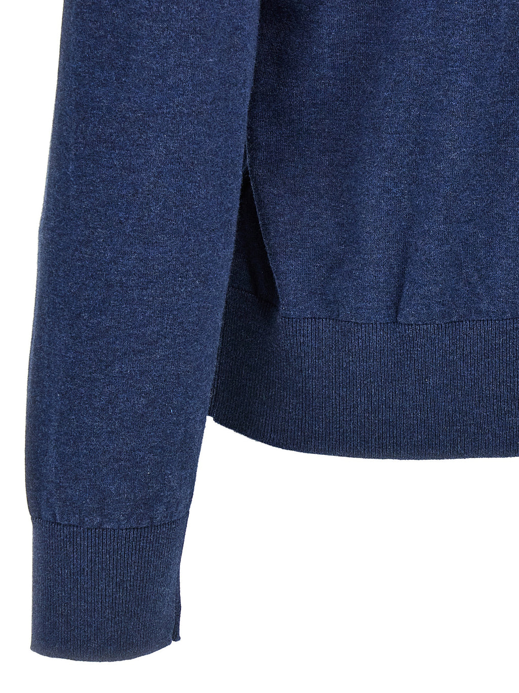 Cardigan en coton bleu Dsquared² avec col en V et boutons, porté sur un mannequin.