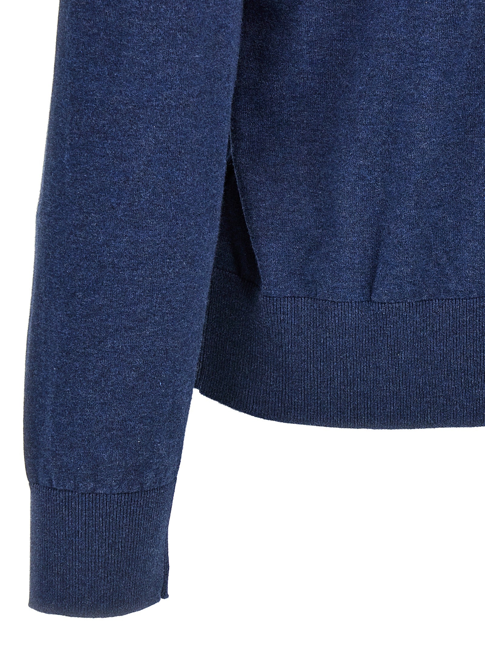 Cardigan en coton bleu Dsquared² avec col en V et boutons, porté sur un mannequin.