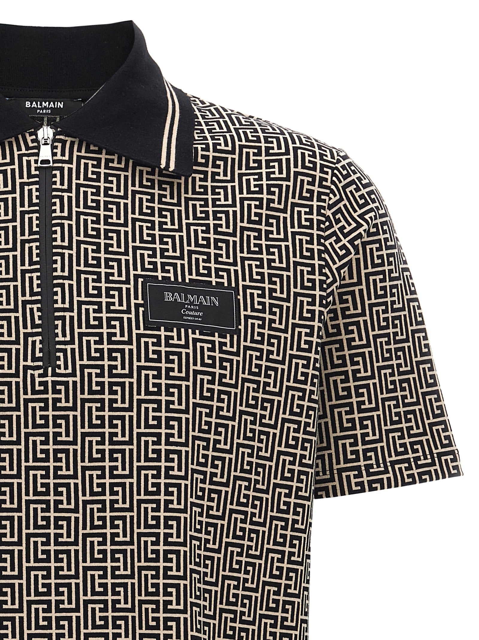 Balmain Bicolor-Poloshirt aus Baumwolle