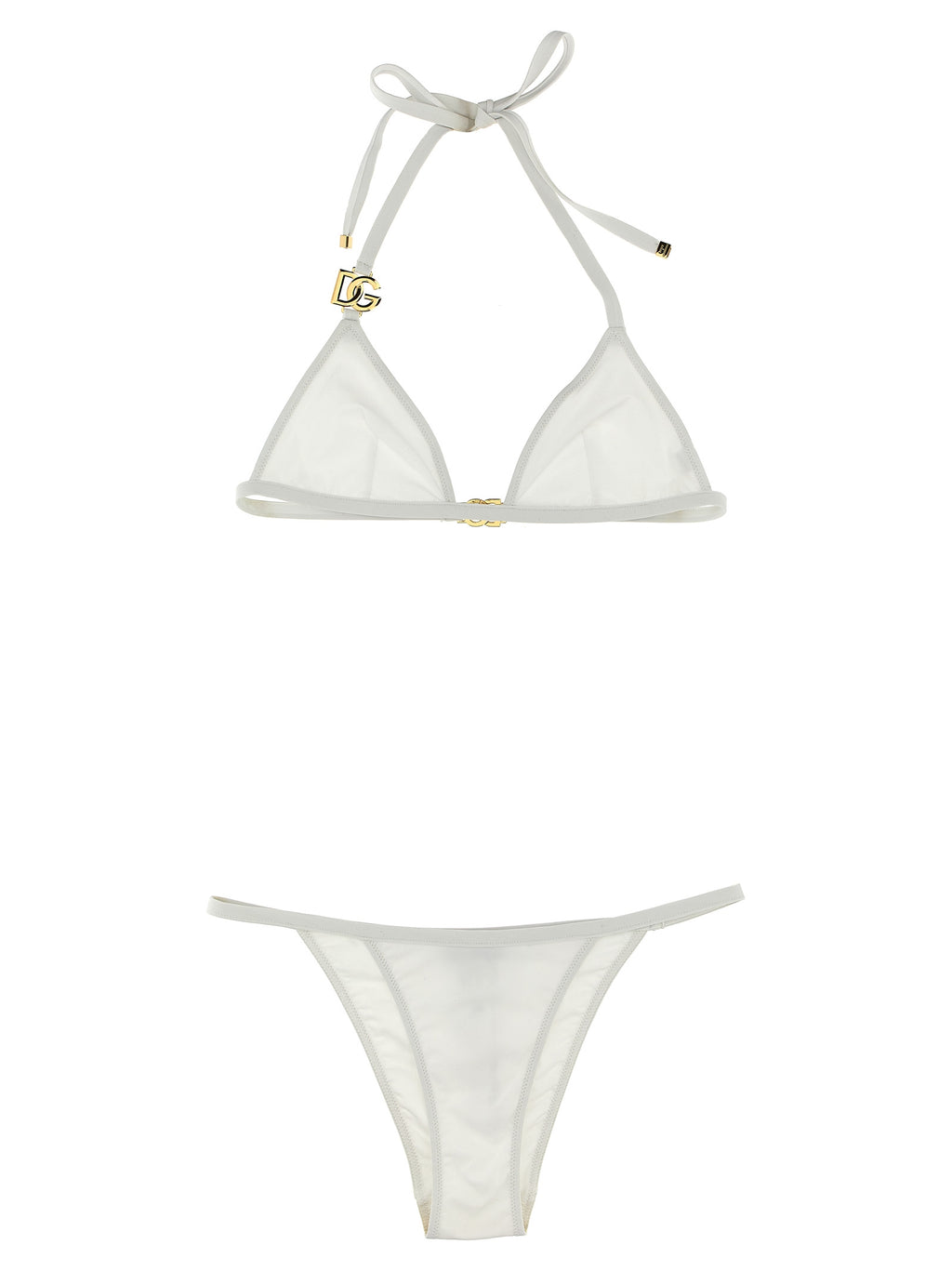 Maillot de bain bikini blanc en polyamide de Dolce & Gabbana, avec détails élégants et coupe flatteuse.