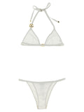 Maillot de bain bikini blanc en polyamide de Dolce & Gabbana, avec détails élégants et coupe flatteuse.