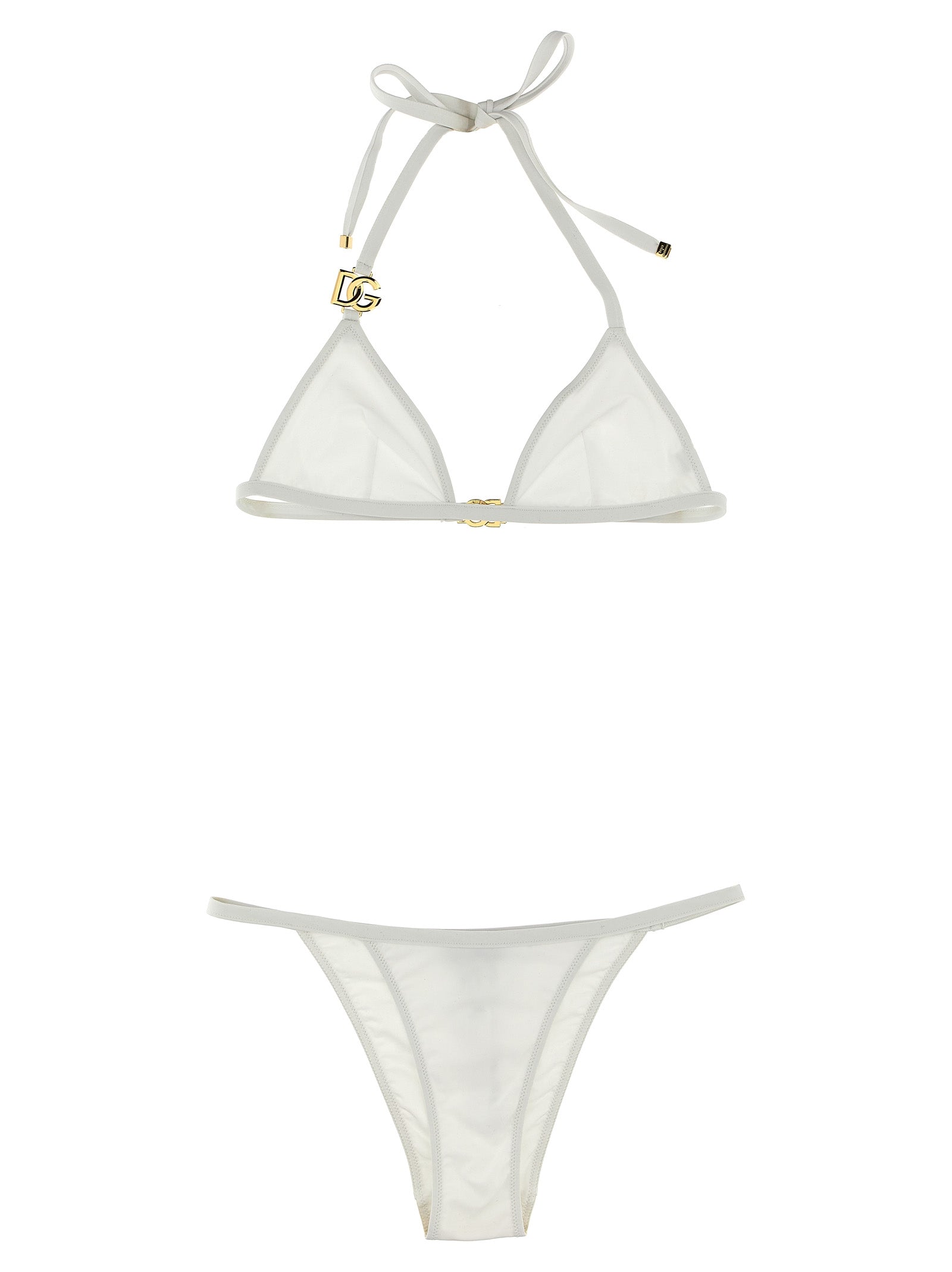 Maillot de bain bikini blanc en polyamide de Dolce & Gabbana, avec détails élégants et coupe flatteuse.