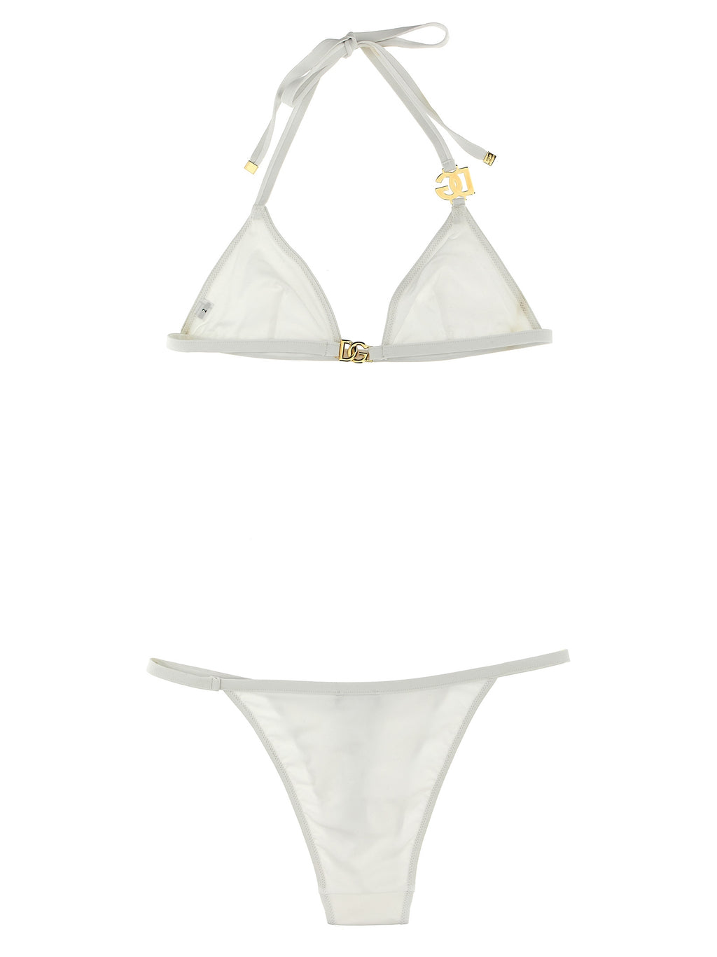Maillot de bain bikini blanc en polyamide de Dolce & Gabbana, avec détails élégants et coupe flatteuse.