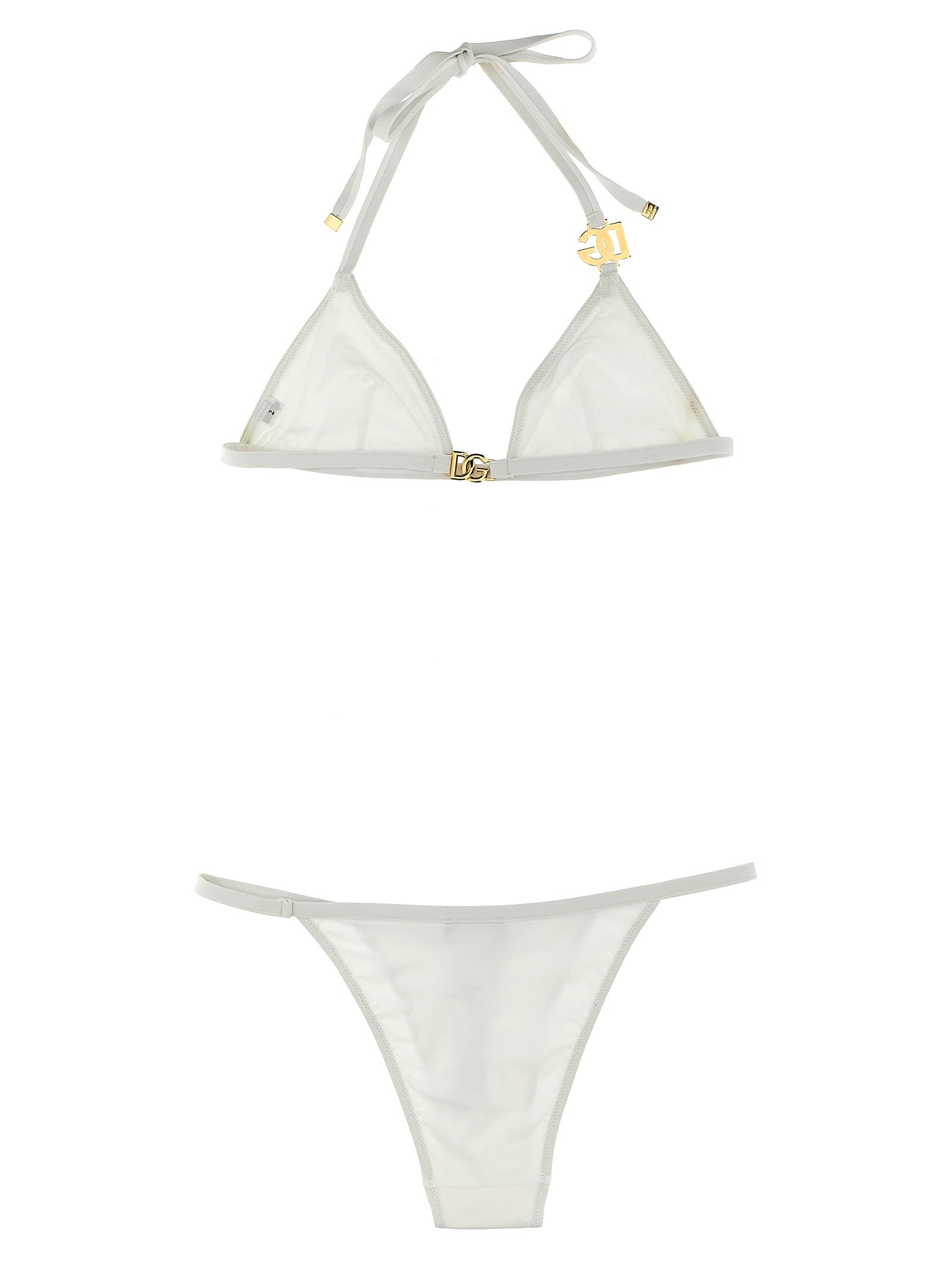 Maillot de bain bikini blanc en polyamide de Dolce & Gabbana, avec détails élégants et coupe flatteuse.