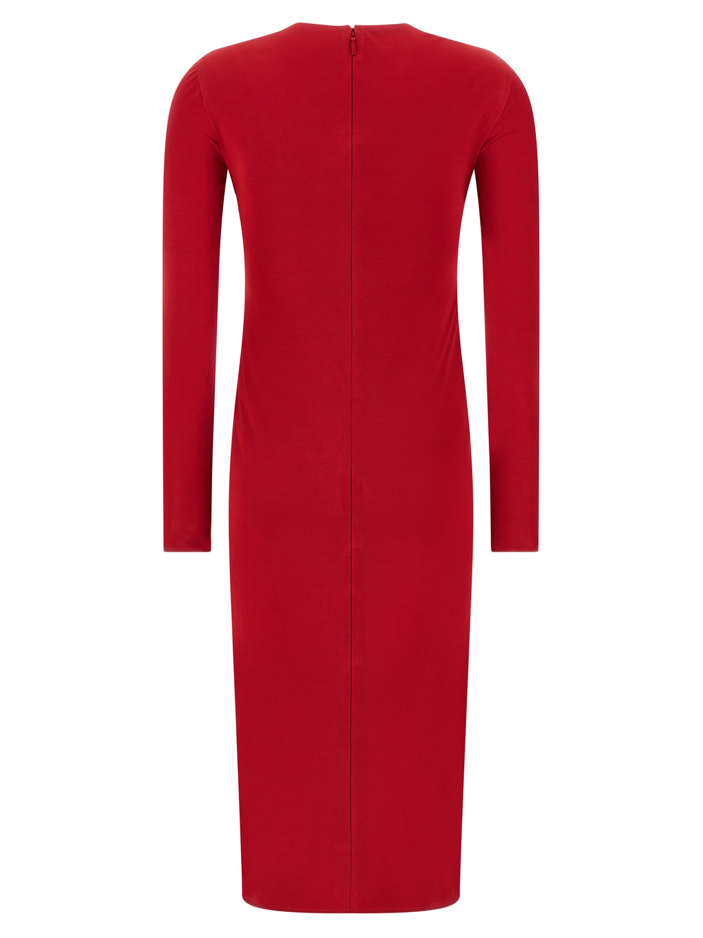 Robe midi en viscose multicolore de Versace, avec motif vibrant et coupe élégante, portée sur un mannequin.