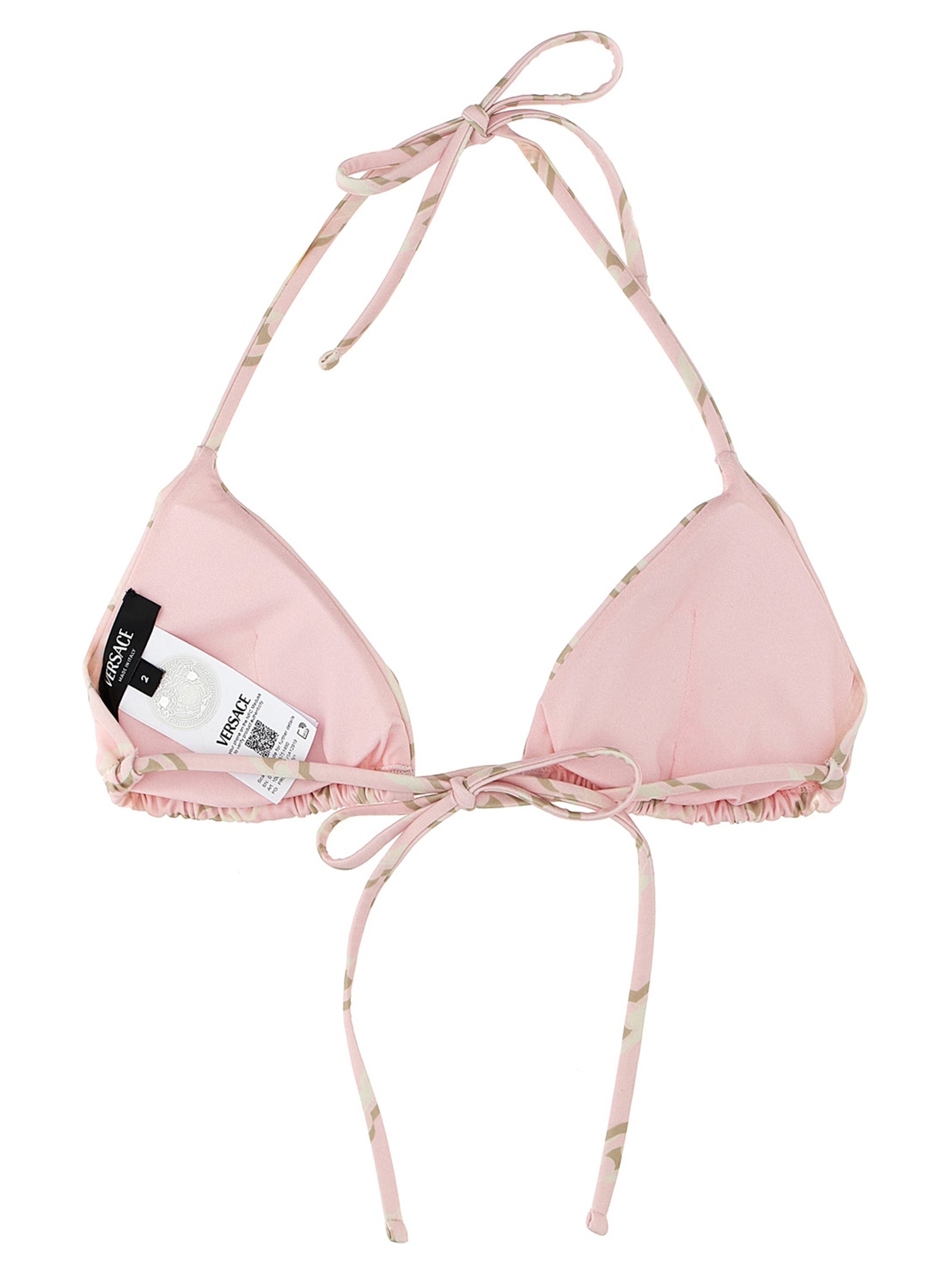 Bikini en polyester multicolore de Versace avec motif audacieux et design élégant, parfait pour la plage.