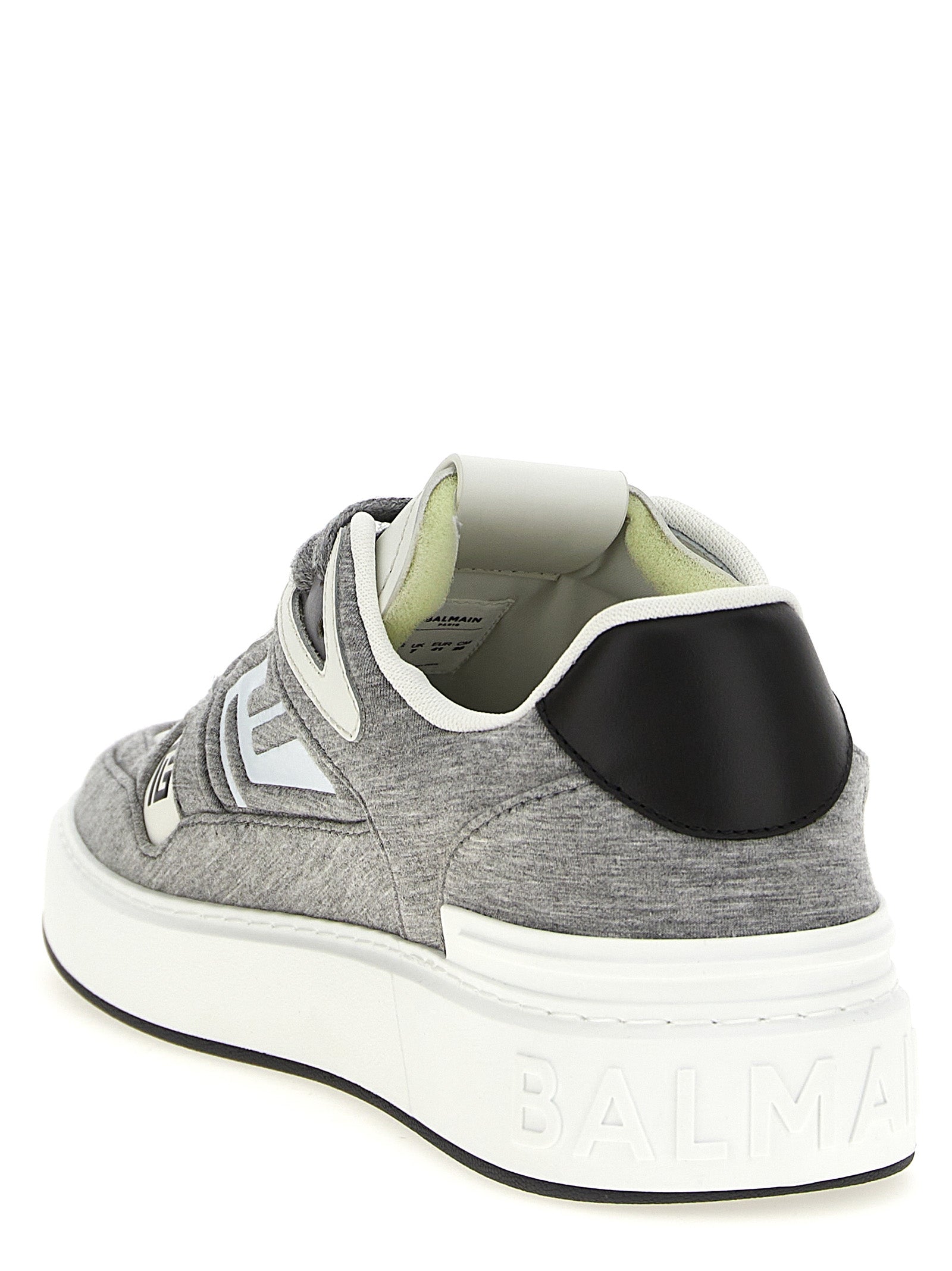 Chaussures de sport Balmain multicolores en polyester avec semelles, style athlétique et design moderne visible sur l'image.