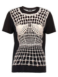 T-shirt noir en coton biologique de la marque Balmain, coupe classique avec logo discret, porté sur un mannequin.