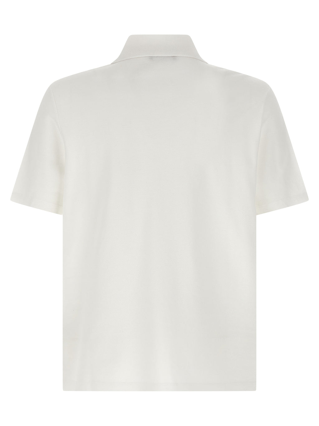 Chemise polo en coton bicolore Balmain, vue de face, avec col et boutons, style élégant et moderne.