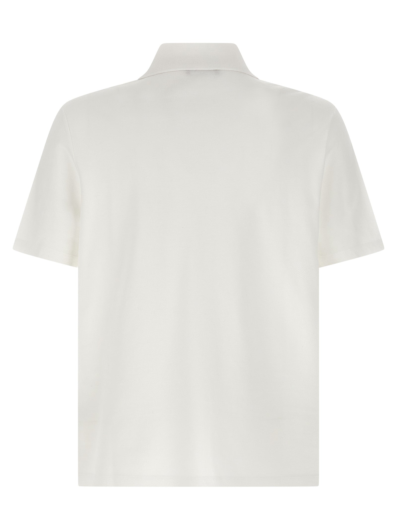 Chemise polo en coton bicolore Balmain, vue de face, avec col et boutons, style élégant et moderne.