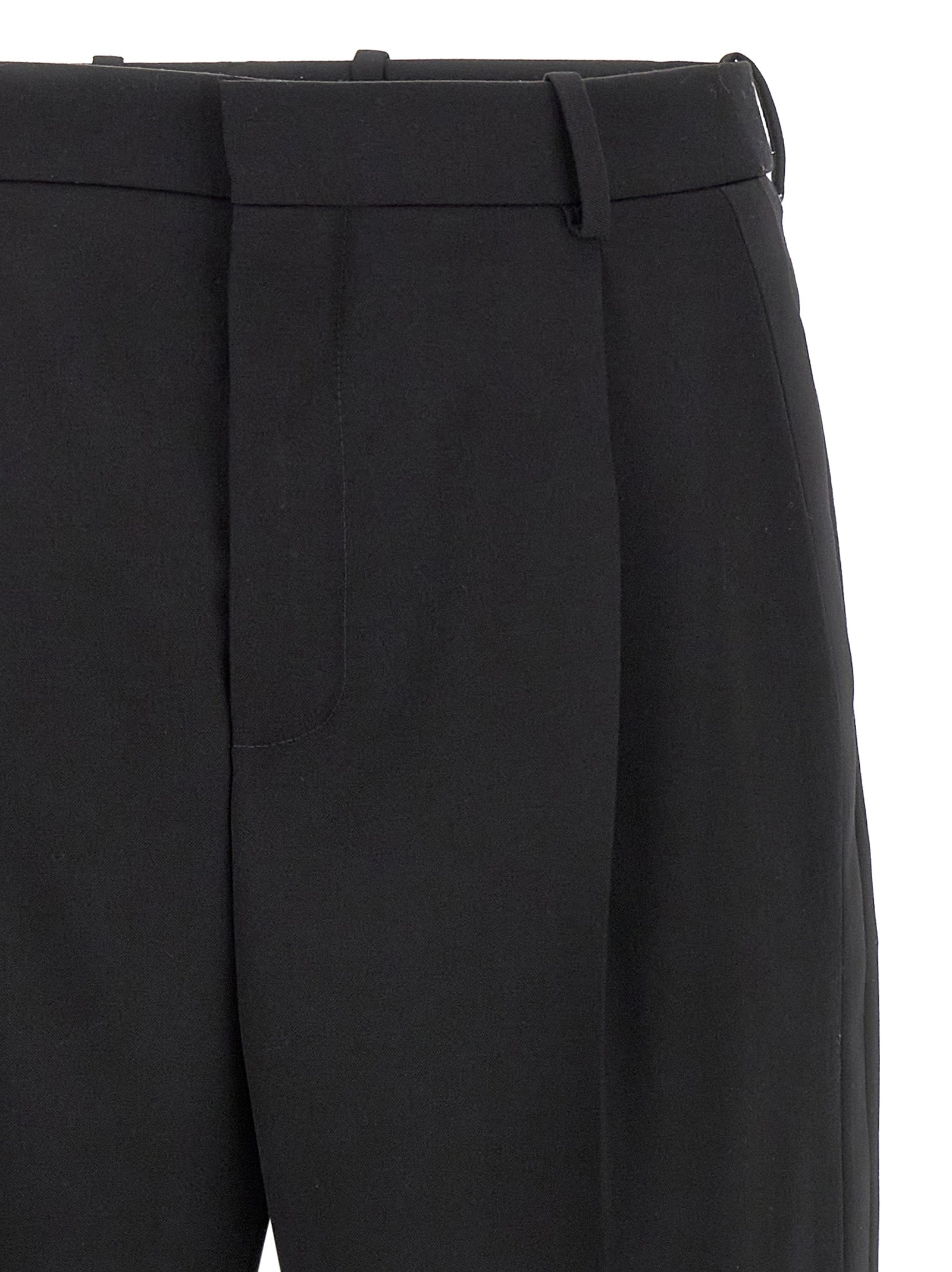 Saint Laurent Schwarze Wollhose