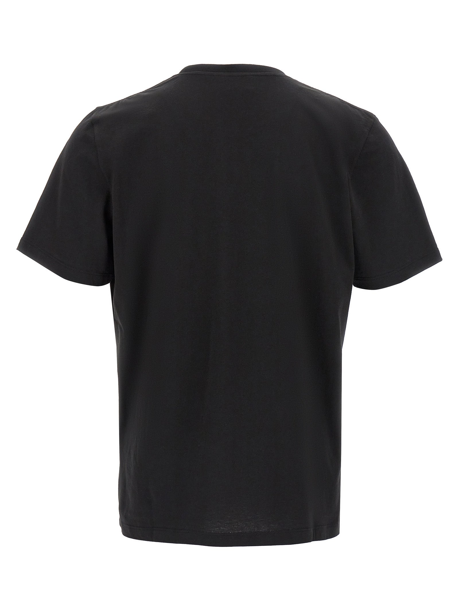 T-shirt noir en coton de Saint Laurent, coupe classique avec logo discret, porté sur un mannequin.