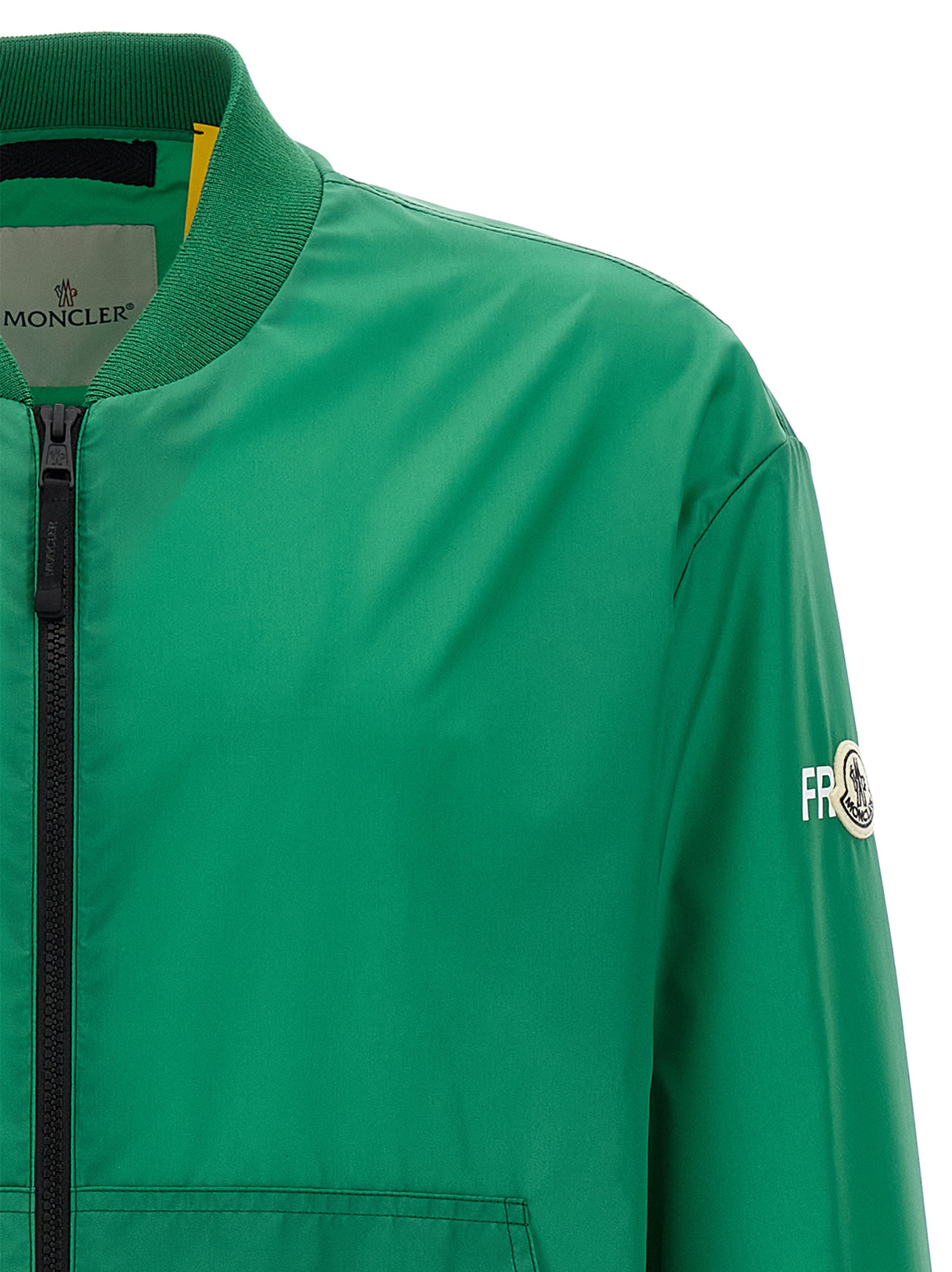Veste bomber bicolore en polyamide de MONCLER GENIUS, style moderne et léger, vue de face sur fond neutre.