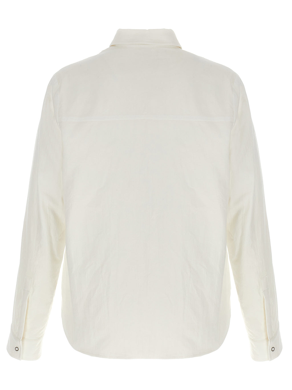 Blouse blanche en polyamide de la marque MONCLER GENIUS, élégante et moderne, avec un design épuré.