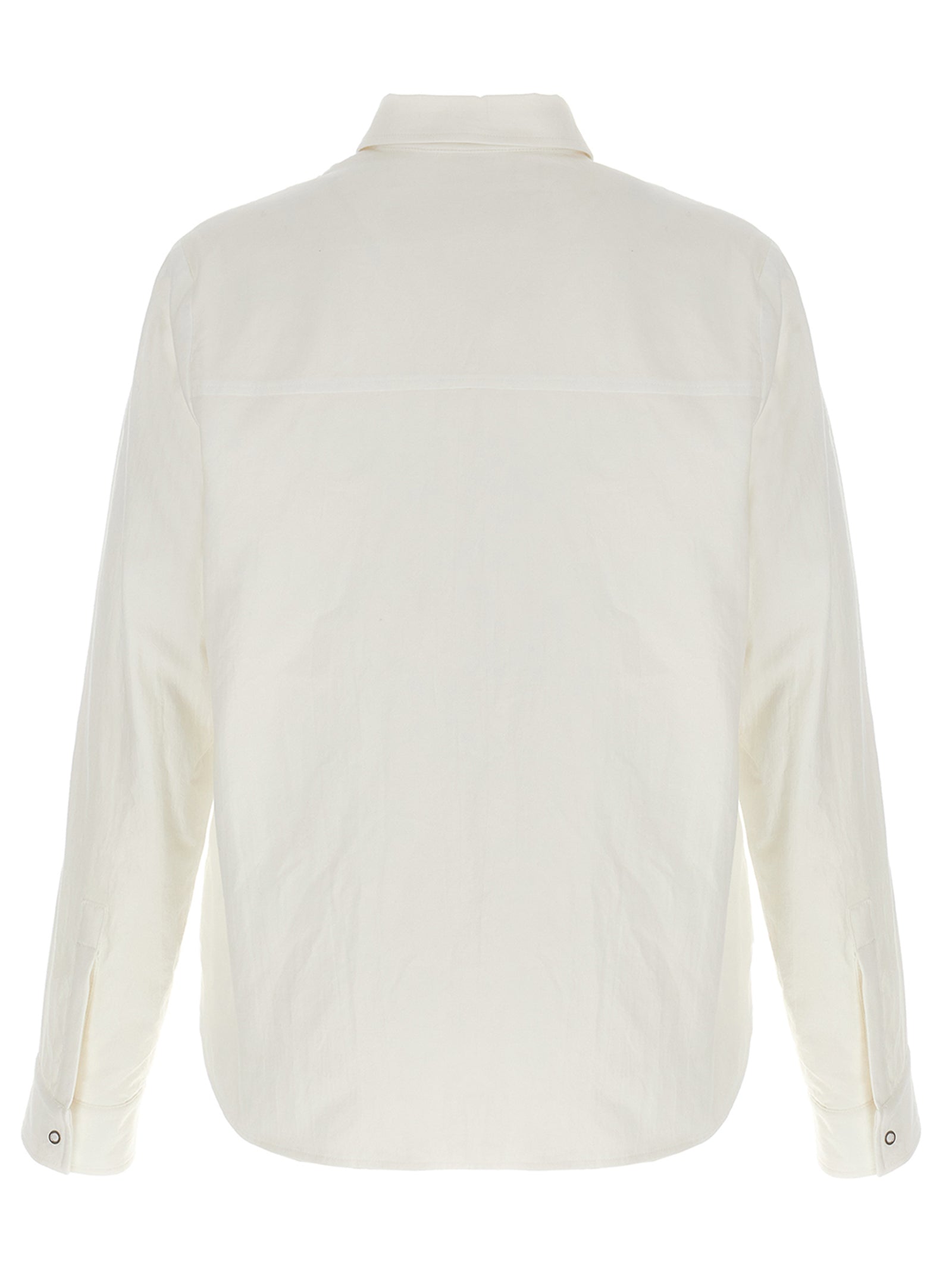 Blouse blanche en polyamide de la marque MONCLER GENIUS, élégante et moderne, avec un design épuré.