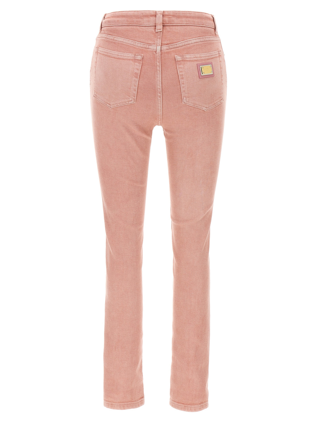 Jeans femme Dolce & Gabbana en coton multicolore, taille haute, coupe classique, détail coloré et design tendance.