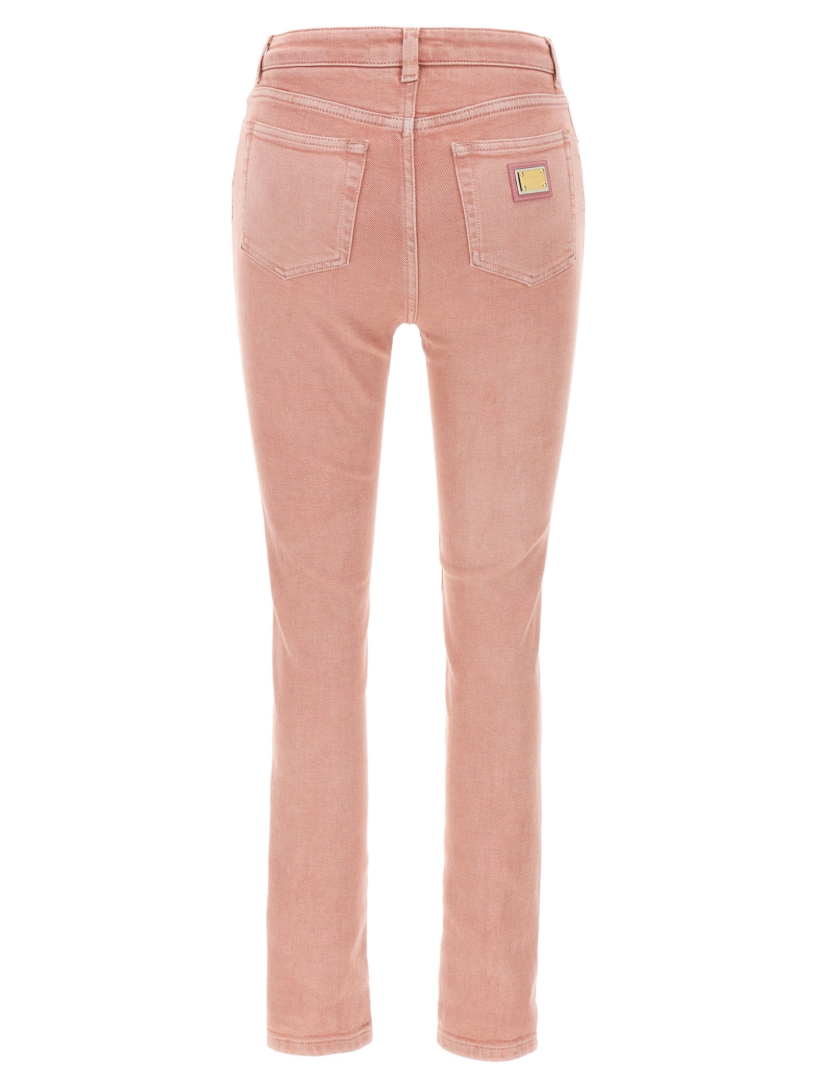 Jeans femme Dolce & Gabbana en coton multicolore, taille haute, coupe classique, détail coloré et design tendance.