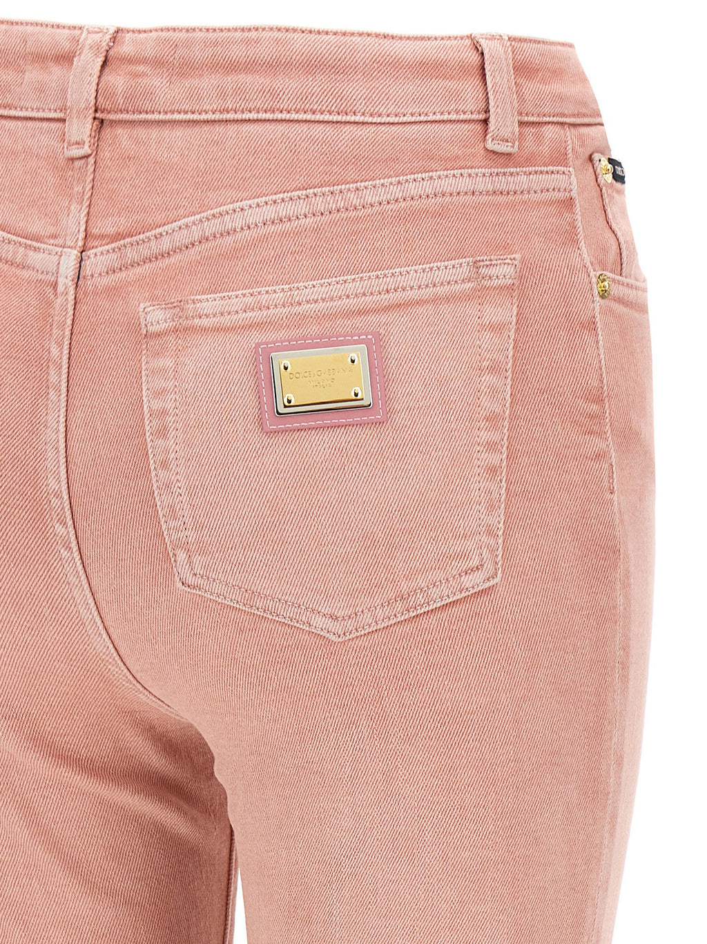 Jean en coton multicolore à taille haute de Dolce & Gabbana, style décontracté avec détails colorés et coupe tendance.