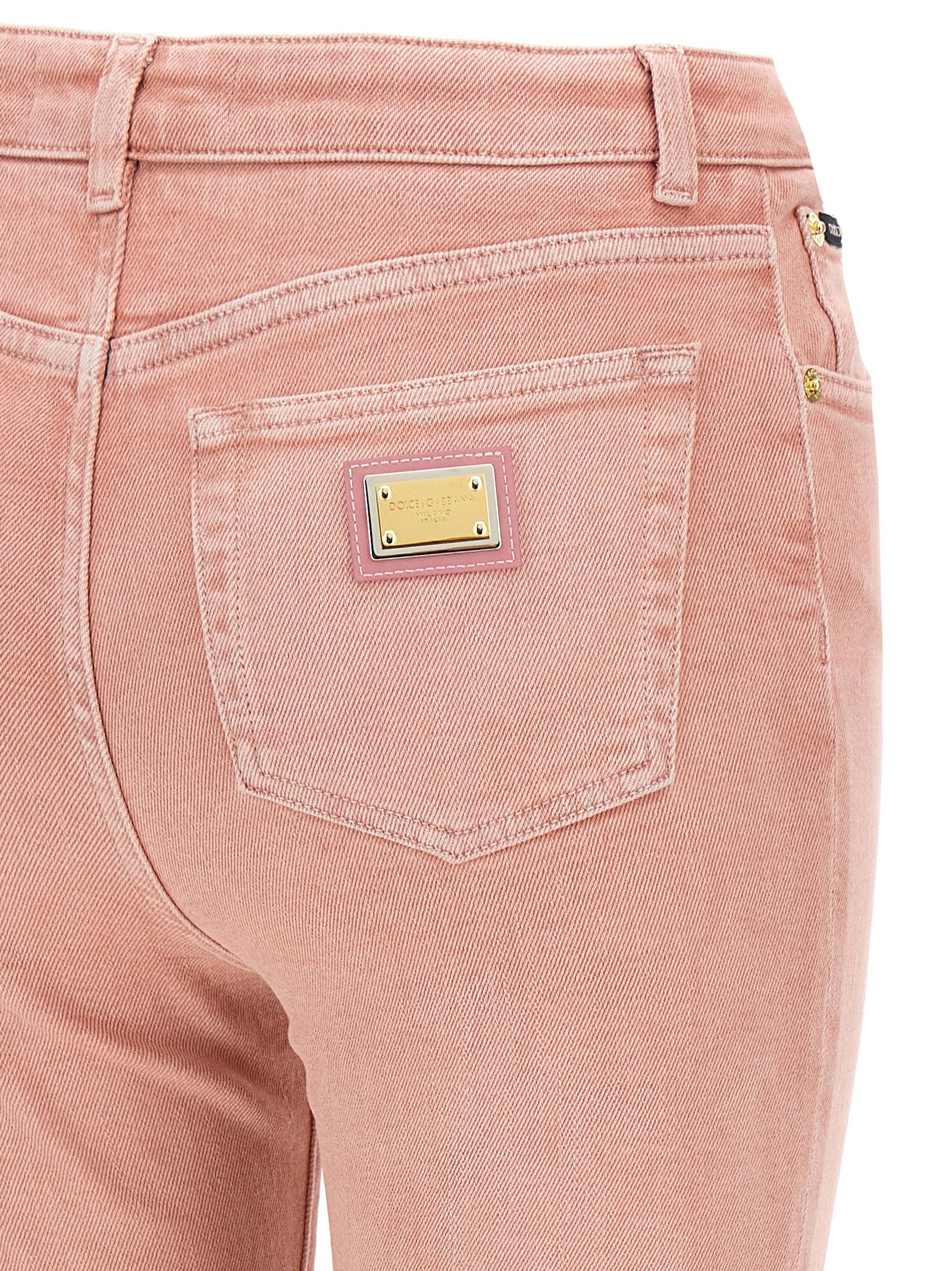 Jean en coton multicolore à taille haute de Dolce & Gabbana, style décontracté avec détails colorés et coupe tendance.