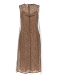 Robe midi beige en coton de la marque Fendi, élégante et fluide, affichée sur un mannequin.