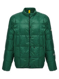 Veste longue bicolore en polyamide de la collection MONCLER GENIUS, avec fermeture éclair et capuche ajustable.