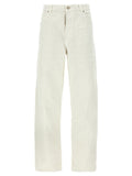 Jeans en denim blanc Balenciaga en coton avec coupe classique, visibles en détail sur cette image.