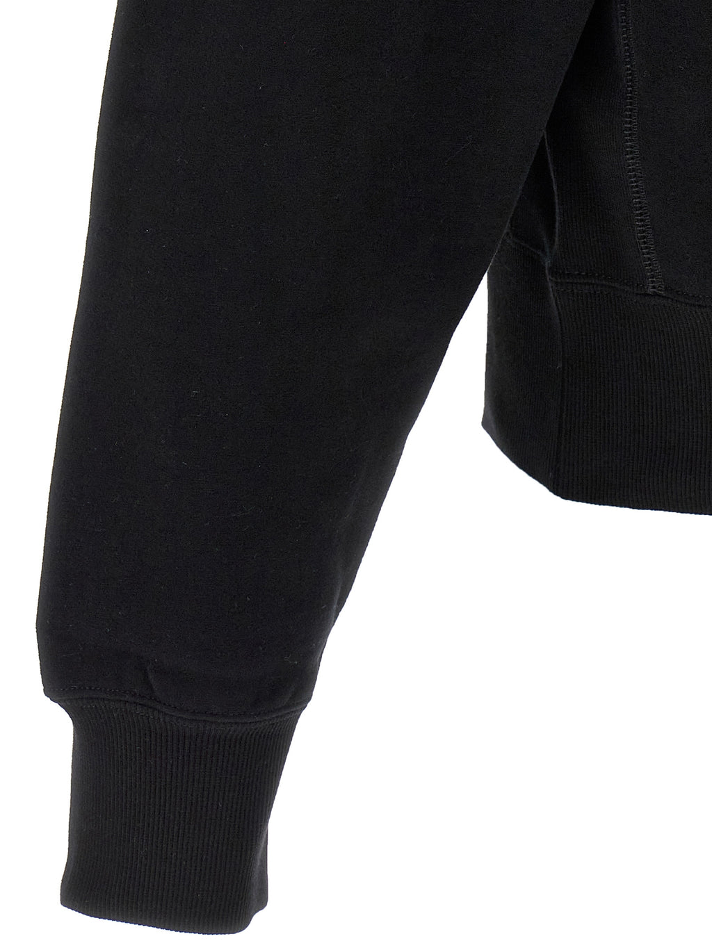 Sweat-shirt en coton noir de Saint Laurent, coupe décontractée, avec logo discret, porté sur un mannequin.