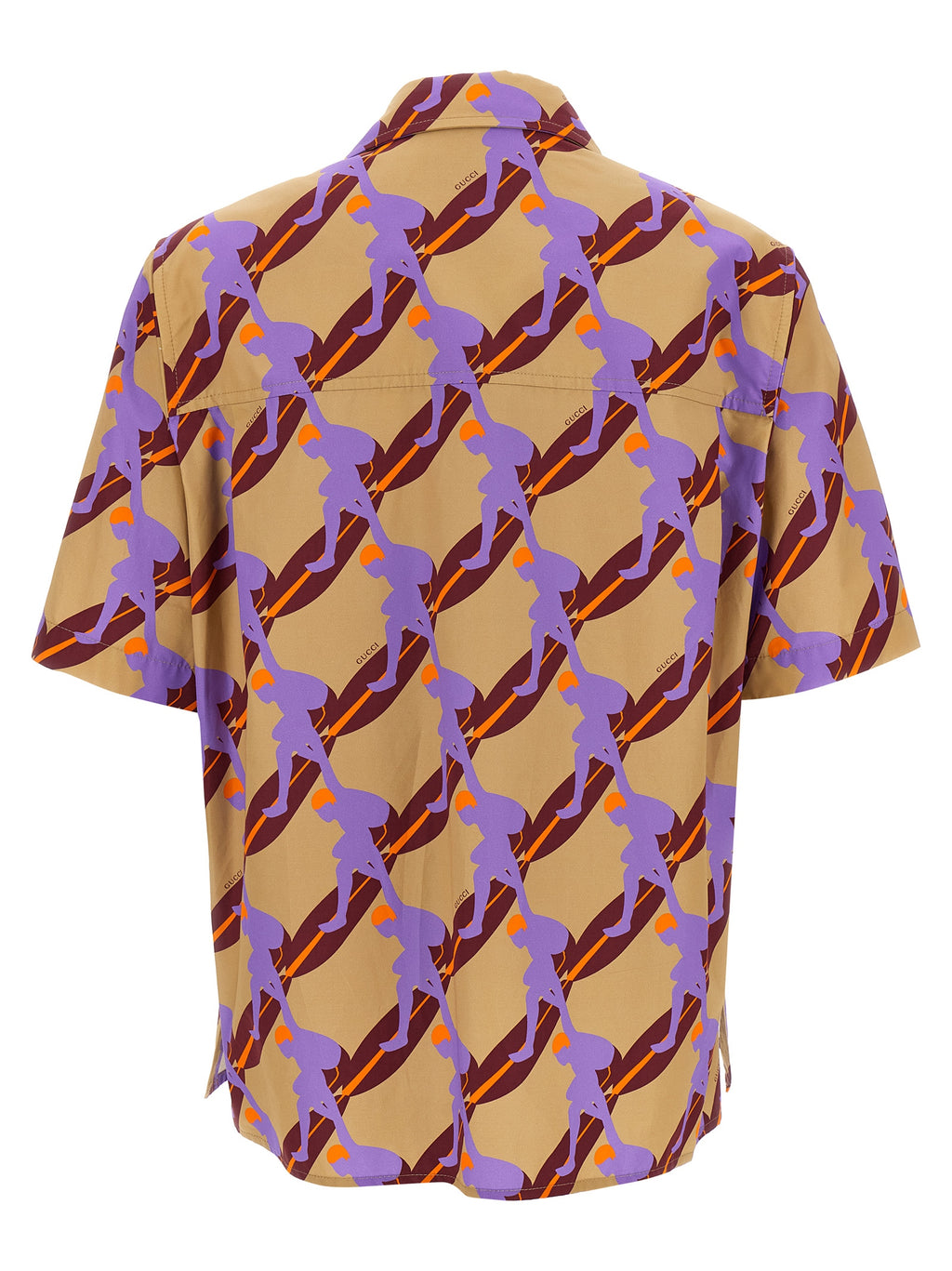 Blouse en coton multicolore Gucci avec motif coloré et style élégant, vue de face.