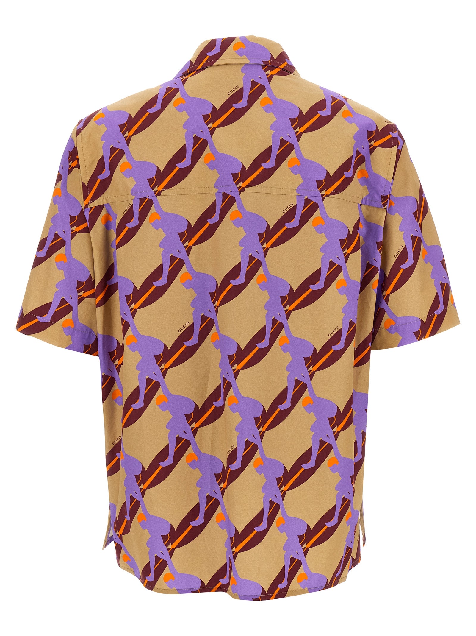 Blouse en coton multicolore Gucci avec motif coloré et style élégant, vue de face.