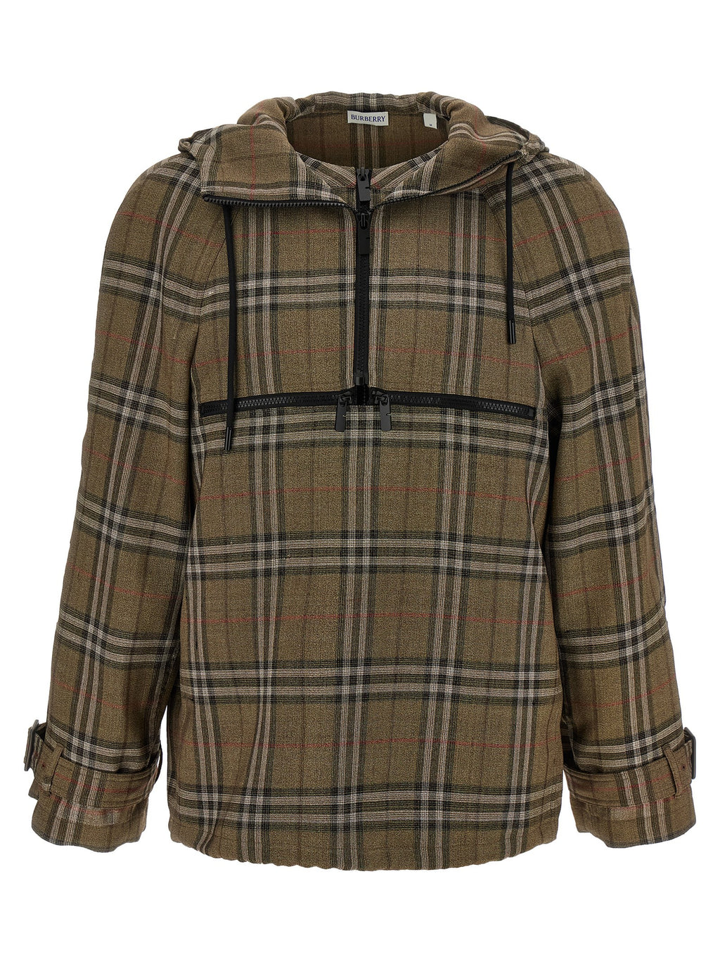 Blouse en viscose multicolore de Burberry, coupe élégante et tissu léger, portée sur un mannequin.