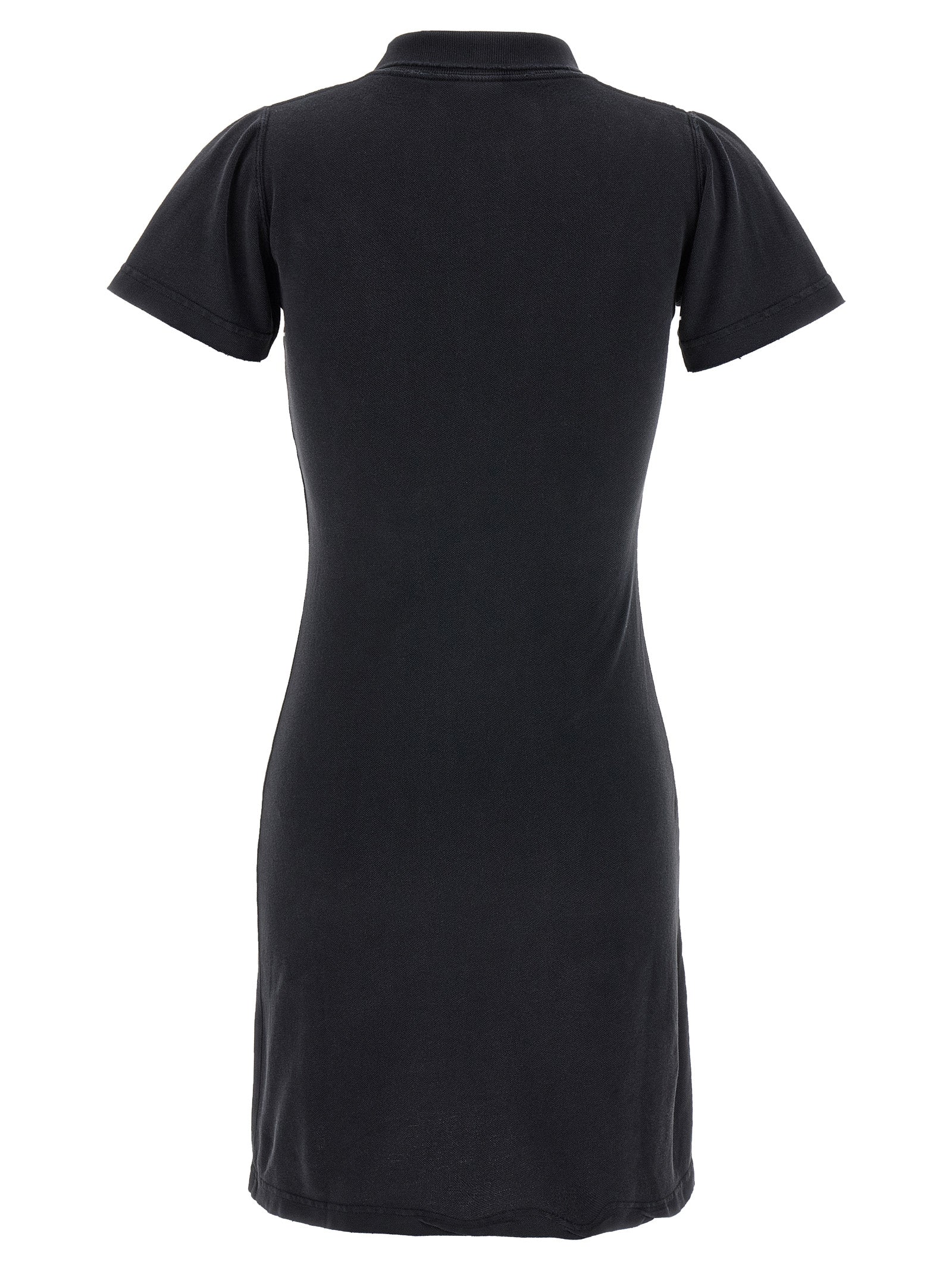 Robe courte noire en coton de Balenciaga, élégante et décontractée, avec un design moderne et une coupe ajustée.