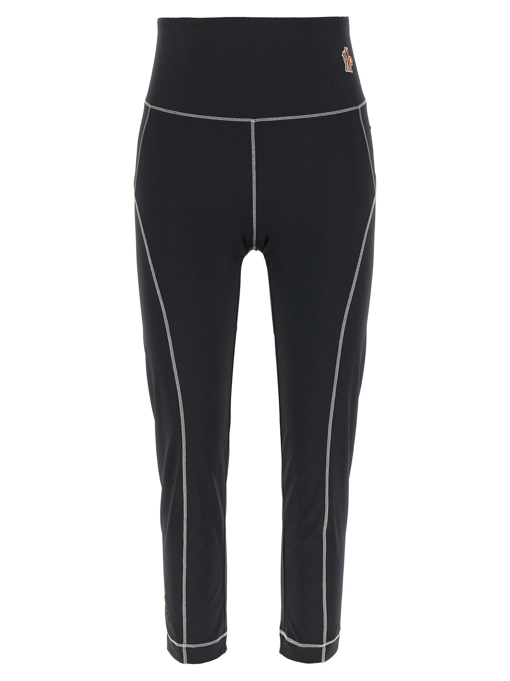 Leggings en polyamide noirs Moncler Grenoble, style sportif et tendance, visibles avec détails de couture et matière légère.