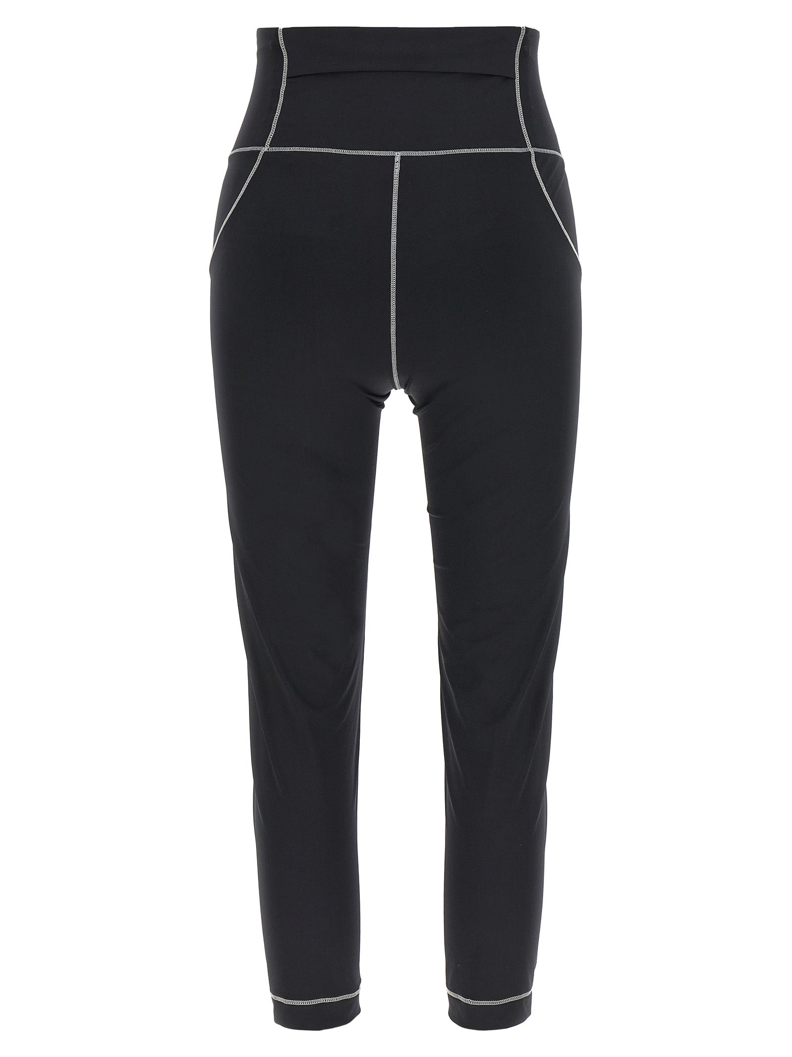 Leggings en polyamide noires Moncler Grenoble, ajustés et élégants, conçus pour un style sportif et moderne.