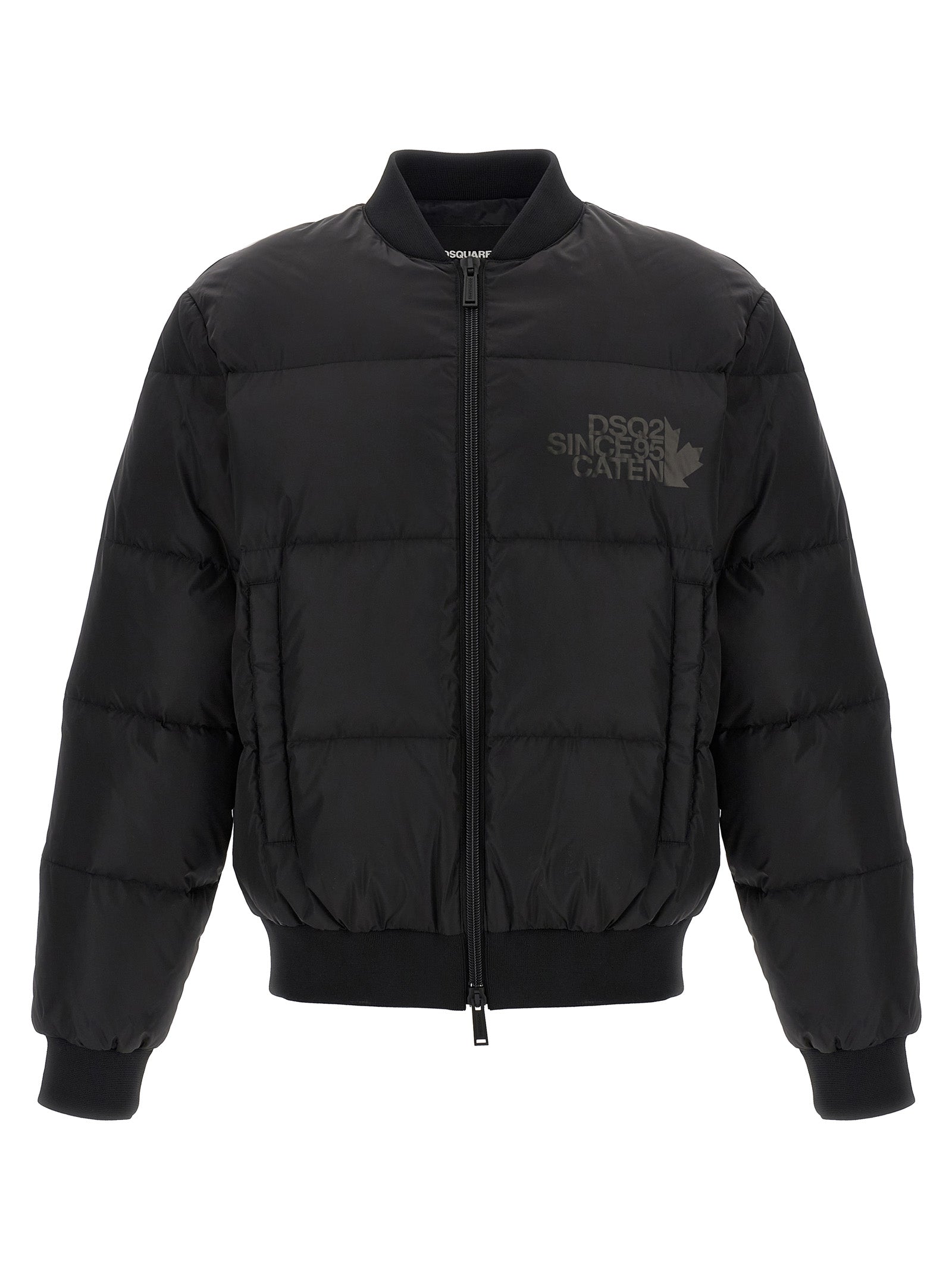 Veste bomber noire en polyamide de Dsquared², élégante et moderne, avec fermeture zippée et détails stylés.