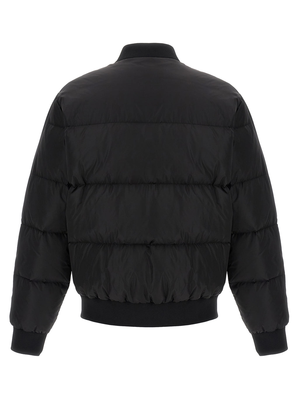 Veste bomber noire en polyamide de la marque Dsquared², coupe élégante et moderne, vue de face sur un fond neutre.